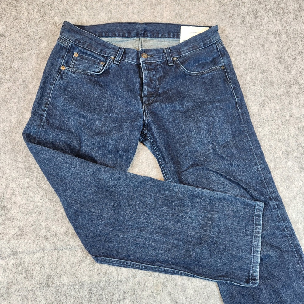 Rag & Bone Selvedge Fit 3 Jeans Men 34x29 Blue Slim Straight Leg USA Button Fly